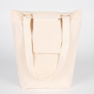 Custom Printed 10 oz Cotton Tote <b>Bag</b> with Woven Handles <b>Medium</b> Size-14 16 4 (35 40 10 Cm) Natural for Food Usage - Product Image 4