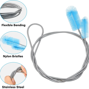 Juego de cepillos de limpieza para acuario, cepillo de doble extremo con manguera flexible, 10 cepillos de nailon para limpiar tubos, para filtro de pecera y bomba - Product Image 3