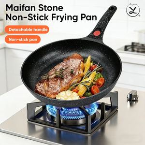 Poêle à frire antiadhésive en aluminium avec <span class=keywords><strong>poignée</strong></span> <span class=keywords><strong>amovible</strong></span>, ensemble <span class=keywords><strong>de</strong></span> cuisson à induction peu encombrant, poêle à frire à <span class=keywords><strong>poignée</strong></span> détachable pour la maison et le camping - Product Image 1