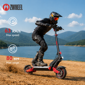 Patinete Eléctrico ZWHEEL D3 Todoterreno de Aleación de Aluminio, Llantas de 10 Pulgadas, 52 KM/H, Freno de Disco, Plegable, Impermeable, Motor de 1200 W, Litio - Product Image 4