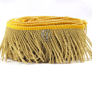 Venta al por mayor de flecos de borlas de lingotes de oro con cuentas de seda y poliéster para uso decorativo en prendas de vestir Venta caliente - Product Image 4