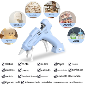 Pistolet à colle chaude rechargeable pour le flocage de tapis, l'adhésion et le jointement, avec 25 bâtonnets de colle, chargement USB - Product Image 2