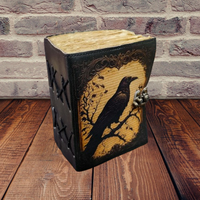 En gros Vintage Relié En Cuir Journal Corbeau Noir Oiseau Design Antique Décalage Bord Papier Sort Livre Ombres Grimoire En Vrac