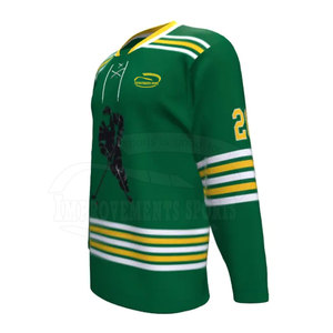 Nouveau maillot de hockey sur glace imprimé logo 100% tissu polyester pas cher prix maillot de hockey sur glace - Product Image 3