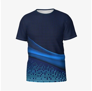 T-shirt pour hommes mode à manches courtes élastique respirant sport fitness absorbant séchage rapide bleu léger T-shirt unisexe - Product Image 3