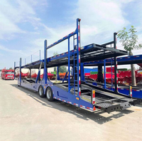 Semi-remorque porte-voitures à double étage, robuste, 2 essieux, haute capacité, plus de 3001 kg |   Remorque de transport automobile pour l'expédition de véhicules