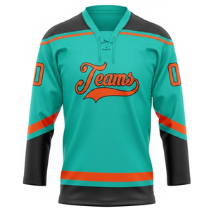 Maillot de hockey en maille personnalisable avec nom et couleur illimités, vêtement d'équipe nationale respirant, imprimé par transfert thermique, 100 % polyester, pour le hockey sur glace - Product Image 5