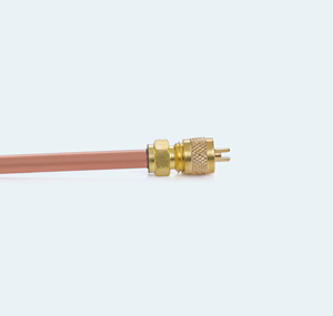 Robinet d'accès en laiton 1/4, tube en cuivre CB, 9,5 cm, 23G, 7/16 -20 SAE 45 °   Flare 1200PSI Port de charge brasé NRV Réfrigérant Inde - Product Image 6