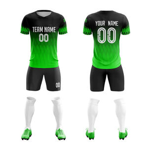 Maillots de football personnalisés de haute qualité, ensembles de maillots de football sublimés, 100% polyester respirant, manches courtes, col en V - Product Image 1