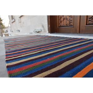 Tapis moderne en laine patchwork bleu rouge de 2,9x6 pieds, tissage plat turc, tapis de salon avec support en latex pour voitures et décorations d'intérieur - Product Image 4