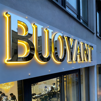 Letras de Canal Metálicas Retroiluminadas Personalizadas, Logotipo 3D Iluminado, Letrero LED para Tienda, Negocio o Exterior