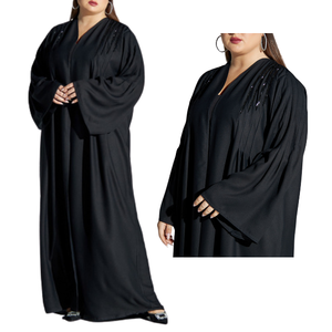 2024 Dubai Abaya EID Ramadan vêtements islamiques Cardigan Abaya Dubai modeste brodé grande taille femmes noir fermé Abaya robe - Product Image 1