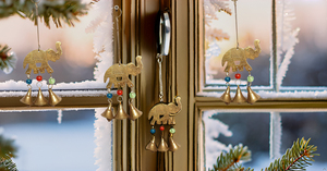 ลูกปัดทองเหลืองสไตล์วินเทจแขวนประตูผนังตกแต่งทำด้วยมือกระดิ่งลมอินเดียแบบดั้งเดิม - Product Image 3