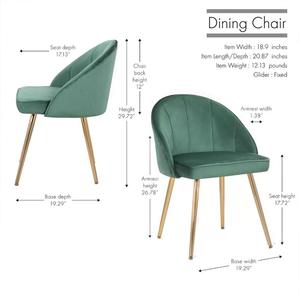 Silla decorativa de terciopelo verde real de patas doradas con estilo suspendido Oficina Restaurante Uso doméstico Diseño modular World Craft Impex - Product Image 3