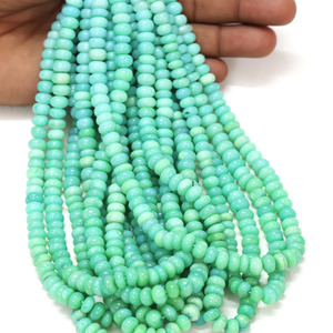 Perles Rondelles en Quartz Arc-en-ciel Vert Kelly, Qualité AAA, Lisses, 7-8mm, 15 Pouces/brin pour la Fabrication de Bijoux - Product Image 2