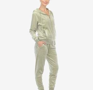 Ensemble de survêtement en velours de haute qualité pour femme surdimensionné à capuche zippée survêtement avec coupe ajustée pour l'hiver - Product Image 5
