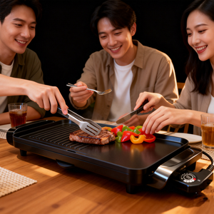 Electric Contact Grill 2200W Non Stick PTFE Grill <b>Pan</b> Die <b>Cast</b> Aluminum Sandwich Press for Home Hotel - Product Image 2