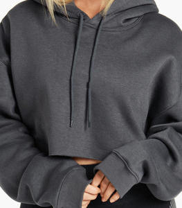 Sudadera Corta con Capucha y Logotipo Personalizado de Último Diseño, Sudadera Corta Holgada para Mujer - Product Image 5