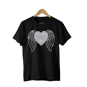 Custom Oversized Women's Rhinestone Cotton T <b>Shirt</b> Short Sleeve Top Fashionable <b>Party</b> Wear Women rhinestone T <b>Shirt</b> - Product Image 1