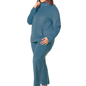 Conjunto Deportivo de Terciopelo para Mujer, Informal y Formal, Transpirable, Conjunto de Chándal de Terciopelo, Conjunto Deportivo de 2 Piezas para Gimnasio - Product Image 1