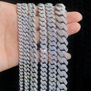 Collar de cadena cubana con moissanita VVS para hombre, plata 925, estilo hip hop, con diamantes, pasa la prueba del diamante, de 6 mm a 15 mm - Product Image 6