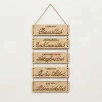 Plaque murale suspendue en MDF avec phrases islamiques gravées pour le Ramadan, mariage, décoration, design minimaliste écologique, forme rectangulaire