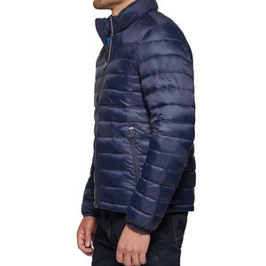 Venta al por mayor de ropa de calle de invierno para hombres chaqueta acolchada estilo de moda con cuello alto impermeable cálido tela de lona acolchada - Product Image 3