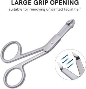 Pinzas de tijera profesionales de acero inoxidable 3Cr13, pinzas de precisión para cejas con área de superficie de agarre más grande, herramientas de extensión de cabello - Product Image 4