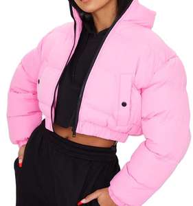 2026 Customized Solid Colors <b>Ladies</b> <b>Waterproof</b> Knitted Puffer Jacket Autumn Winter <b>Warm</b> Windproof Hooded Women's Regular - Product Image 1