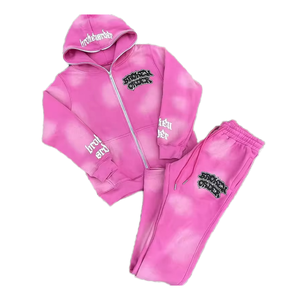 Streetwear Respirant Sun Faded Zipper Hoodie Survêtements de haute qualité Logo personnalisé Conception Survêtements - Product Image 1