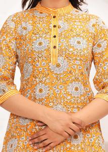 ชุด Kurti และกางเกงผ้าฝ้ายแท้สำหรับผู้หญิงหรูหราสง่างามเสื้อผ้าสไตล์วินเทจเนื้อนุ่มระบายอากาศได้ดีชุด Kurta สำหรับสำนักงานเทศกาลลำลอง - Product Image 4