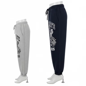 Pantalon de survêtement confortable coton mélangé doux polaire sérigraphie taille élastique décontracté sport Jogging pantalon d'entraînement - Product Image 3