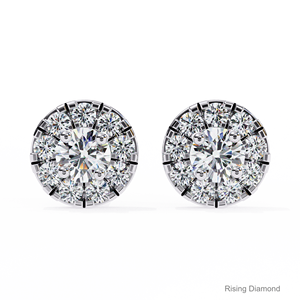 Pendientes de tuerca de diamante cultivado en laboratorio de corte redondo 0,58 CTW, oro blanco certificado CVD, regalo de aniversario perfecto - Product Image 1