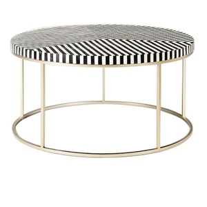 Table basse en métal en aluminium de finition d'incrustation d'os pour la table basse décorative faite à la main de meubles de chambre à coucher - Product Image 1