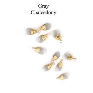 Pendentif en forme de poire en calcédoine bleu ciel, argent sterling 925 7x10mm connecteur de goutte de pierres précieuses à facettes bijoux pour femmes - Product Image 3