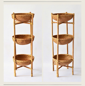 Estante de bambú tamaño personalizado/organizador estante de bambú redondo y cuadrado para servir pastel, fruta, aperitivo hecho en Vietnam - Product Image 3