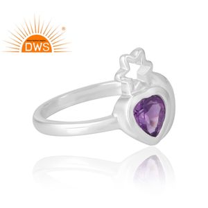 La última venta de anillo de piedras preciosas de amatista natural de Plata de Ley 925 fabricante de joyería personalizada - Product Image 4