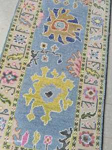 Tapis de couloir 3x10 pieds de haut Bleu Jaune Tapis de porte en laine Tapis turc Salon Disponible Toutes tailles 3x8 3x12 3x18 - Product Image 5