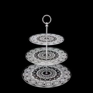 TQC Silver Finished Aluminum 2-<b>Tier</b> Square <b>Cake</b> Stand Microwave Safe Handmade for Hotels - Product Image 5