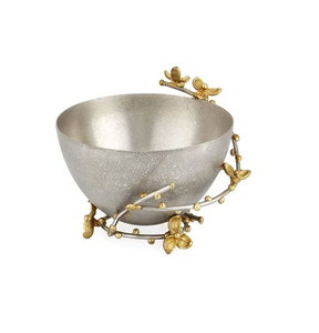 Support de bol en métal en laiton décoratif supérieur plaqué vaisselle polie bol de service avec pièce de design de support élégant doré - Product Image 1