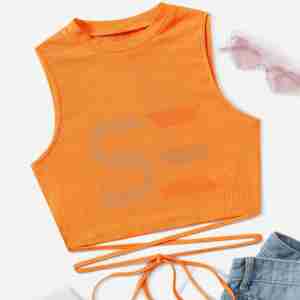 Hot Sale Women's Slim Fit <b>Crop</b> Sleeveless Tank <b>Top</b>-Quick Dry Breathable Solid Colors for Fitness Gym Yoga - Product Image 4
