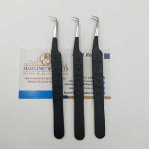 Pinzas de extensión de pestañas con estampado de corazón en ángulo de 90 grados de alta calidad recubiertas de Color negro - Product Image 6