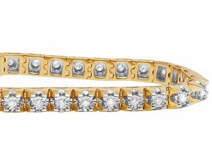 Bracelet élégant en or 10 carats avec diamants cultivés en laboratoire et design tennis à double rangée, parfait pour les fêtes et les cadeaux - Product Image 2