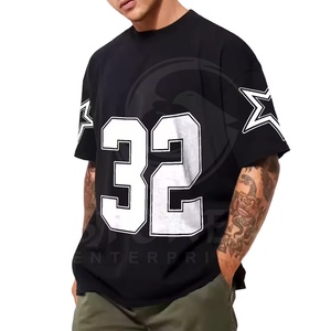 T-shirt en coton de haute qualité à coupe carrée T-shirt à impression personnalisée de grande taille pour hommes - Product Image 1