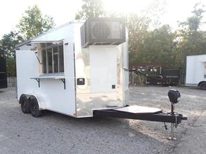 รถลากอาหารสีขาวขนาด7 'x 14' สำหรับจัดงานจัดเลี้ยงบาร์เคลื่อนที่สำหรับขนมขบเคี้ยวโรงงาน - Product Image 6