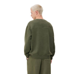 Sudadera de Cuello Redondo para Hombre, Estilo Urbano, 100% Algodón, Felpa Gruesa, Invierno, con Logotipo Personalizado, Hombros Caídos - Product Image 3