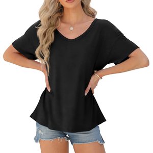 Camisetas de mujer de alta calidad con etiqueta personalizada camisa de corte ajustado Premium Jersey de algodón pesado Material cuello redondo secado rápido verano - Product Image 4