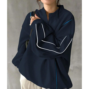 เสื้อพูลโอเวอร์ผู้หญิงทรงหลวมแบบซิป ¼  สำหรับฤดูหนาว  ลายพิมพ์โลโก้ด้วยความร้อน  แฟชั่นใหม่  แบบสั่งทำได้ - Product Image 3