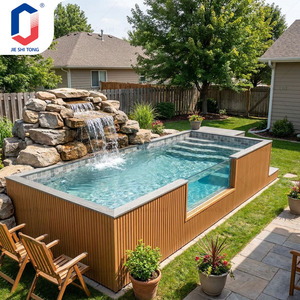 Piscina prefabricada de fibra de vidrio resistente a los rayos UV, sobre el suelo, para exteriores, para hoteles, resorts y villas, con piscina completa. - Product Image 1