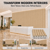 Panneau mural rainuré en WPC à grain de bois clair, revêtement mural décoratif, design moderne pour la décoration de la maison, de l'hôtel et du bureau